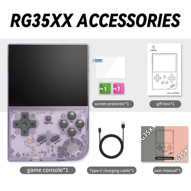 Ретро портативна ігрова консоль ANBERNIC RG35XX (Purple) - изображение 2