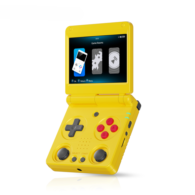 Anbernic RG34XXSP イエロー Ретро портативная игровая консоль-раскладушка ANBERNIC RG34XXSP