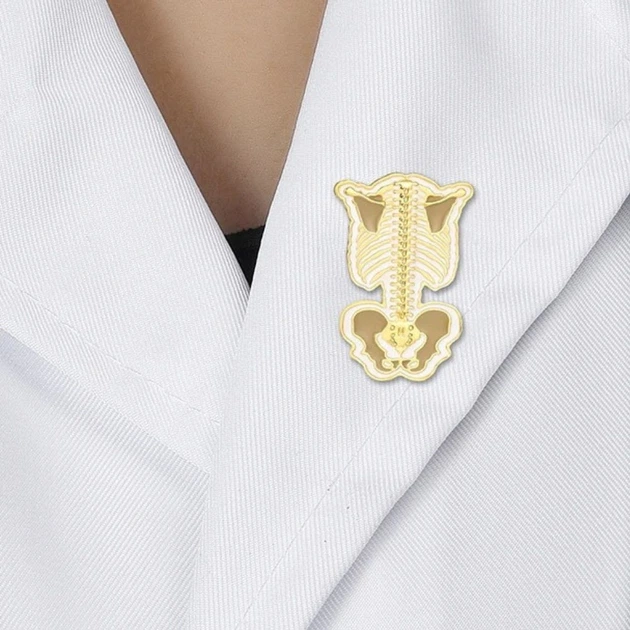Значок (пин) BROCHE брошь бижутерия Медицина Скелет туловища золотистый BRGV114892 - изображение 4