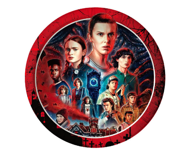 Набор для праздника по мотивам сериала Странные дела Stranger Things: стаканчики, тарелки и салфетки (SVS) - изображение 2