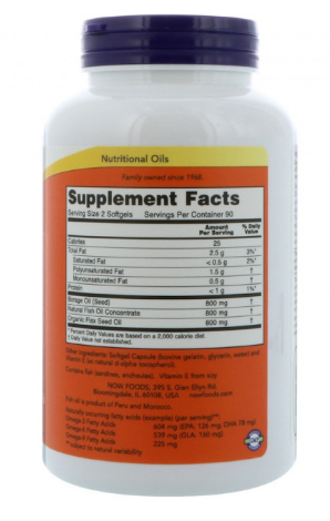 Супер Омега 3-6-9 рыбий жир Нау Фудс / Now Foods Super Омега 3-6-9 1200 мг 180 softgels - изображение 3