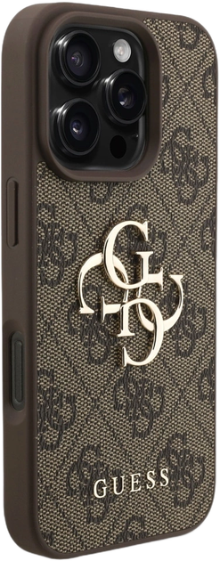 Панель Guess 4G Strap 4G Classic Logo для Apple iPhone 16 Pro Brown (GUHCP16LP4GMGSW) - зображення 4