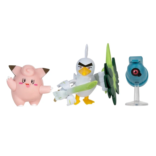 Набір ігрових фігурок POKEMON W18 - КЛЕФЕЙРІ, БЕЛДУМ, СІРФЕТЧ'Д - изображение 2