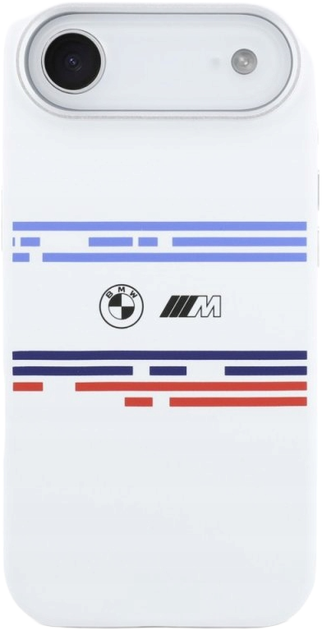 Панель BMW M Silicon Horizontal Line MagSafe для Apple iPhone 17 Air White (BMHMP17M25SHOTSH) - зображення 2