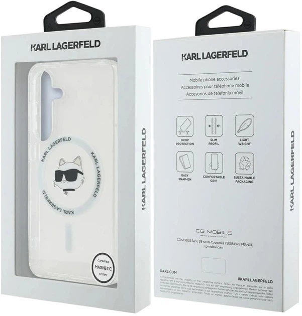 Панель Karl Lagerfeld Button Choupette Head Printed Logo MagSafe для Samsung Galaxy S25 White (3666339449896) - зображення 8