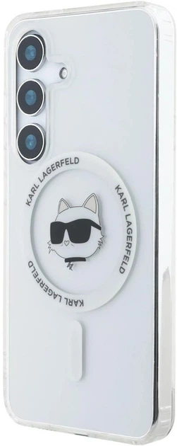 Панель Karl Lagerfeld Button Choupette Head Printed Logo MagSafe для Samsung Galaxy S25 Plus White (3666339449902) - зображення 2