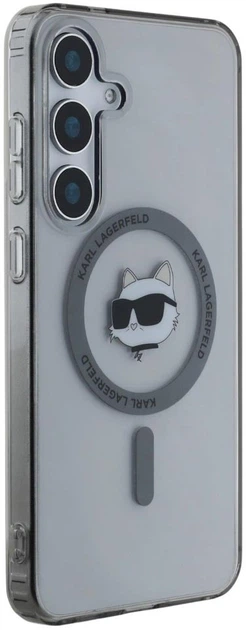 Панель Karl Lagerfeld Button Choupette Head Printed Logo MagSafe для Samsung Galaxy S25 Black (3666339449926) - зображення 4