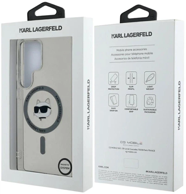 Панель Karl Lagerfeld Button Choupette Head Printed Logo MagSafe для Samsung Galaxy S25 Ultra Black (3666339449940) - зображення 8