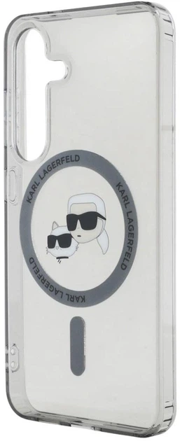 Панель Karl Lagerfeld Button Karl & Choupette Heads Printed Logo MagSafe для Samsung Galaxy S25 Black (3666339449957) - зображення 5