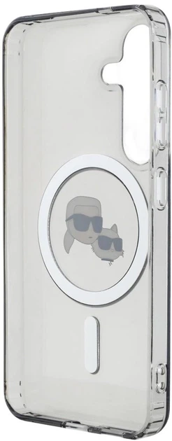 Панель Karl Lagerfeld Button Karl & Choupette Heads Printed Logo MagSafe для Samsung Galaxy S25 Black (3666339449957) - зображення 6