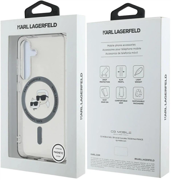 Панель Karl Lagerfeld Button Karl & Choupette Heads Printed Logo MagSafe для Samsung Galaxy S25 Black (3666339449957) - зображення 8