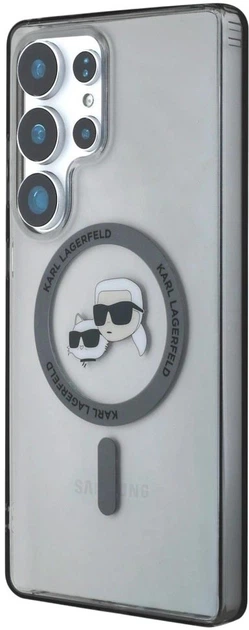 Панель Karl Lagerfeld Button Karl & Choupette Heads Printed Logo MagSafe для Samsung Galaxy S25 Ultra Black (3666339449971) - зображення 2