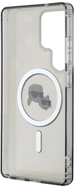 Панель Karl Lagerfeld Button Karl & Choupette Heads Printed Logo MagSafe для Samsung Galaxy S25 Ultra Black (3666339449971) - зображення 6