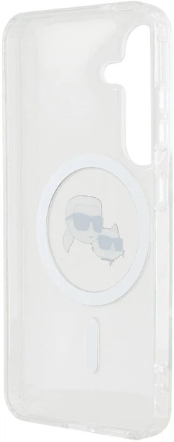 Панель Karl Lagerfeld Button Karl & Choupette Heads Printed Logo MagSafe для Samsung Galaxy S25 White (3666339449988) - зображення 6