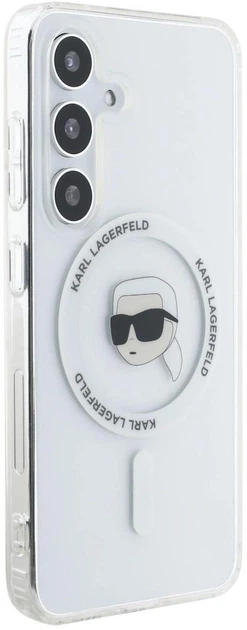 Панель Karl Lagerfeld  Button Karl Head Printed Logo MagSafe для Samsung Galaxy S25 White (3666339450014) - зображення 4