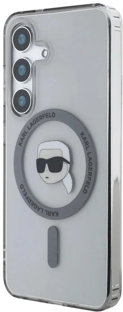 Панель Karl Lagerfeld  Button Karl Head Printed Logo MagSafe для Samsung Galaxy S25 Black (3666339450038) - зображення 2