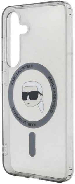 Панель Karl Lagerfeld  Button Karl Head Printed Logo MagSafe для Samsung Galaxy S25 Black (3666339450038) - зображення 5