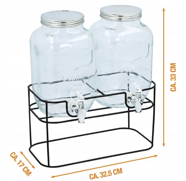 Диспенсер для напоїв Cuisine Elegance з краном і чорною підставкою подвійний 2 x 4 л (8711252149776) - зображення 4