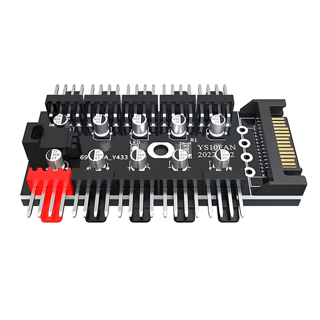 PWM хаб розгалужувач на 10 вентиляторів 12V 4 Pin SATA - зображення 2