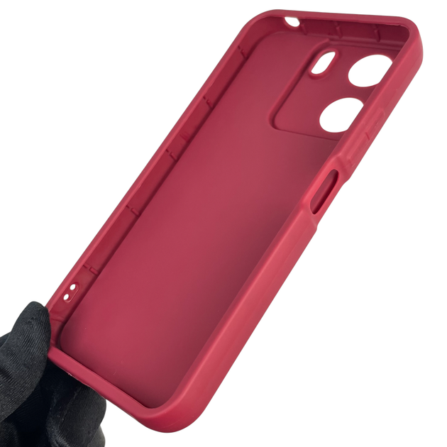Чехол силиконовый Soft Touch с 3D принтом для Xiaomi Redmi 13C бордовый (Полная защита камеры) - Фото 5 Чехол силиконовый Soft Touch с 3D принтом для Xiaomi Redmi 13C бордовый (Полная защита камеры) - изображение 5