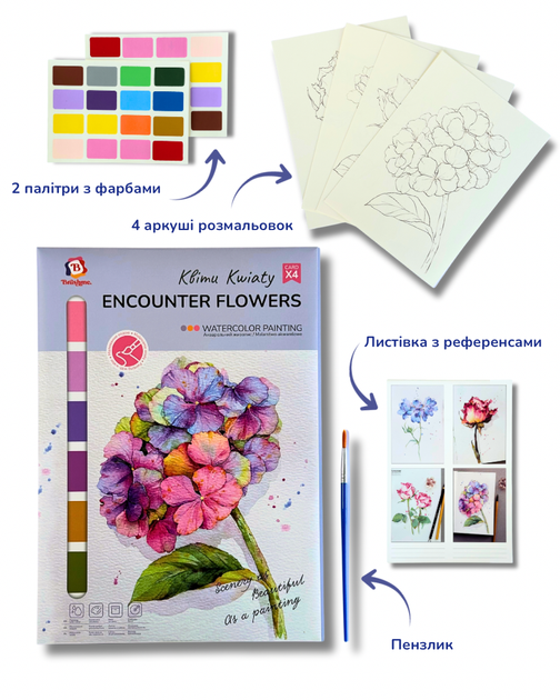 Раскраска на водной основе Brushme А4 Цветы (WCOLOR2) - изображение 2