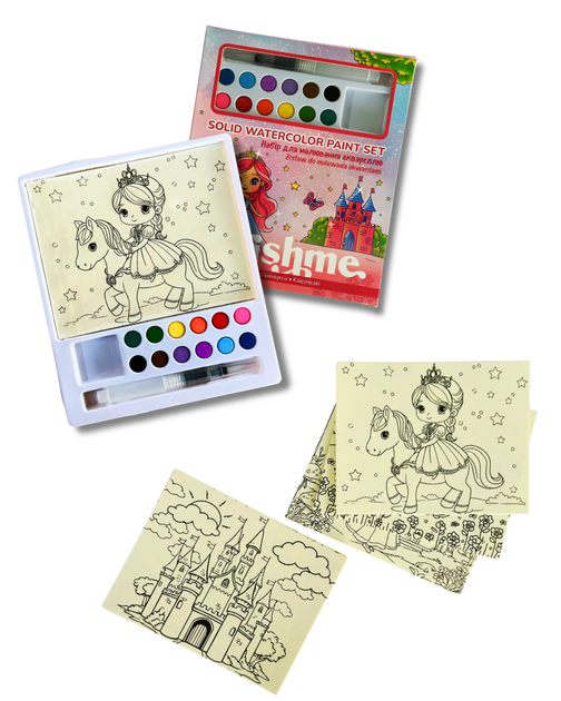 Раскраски с сухими красками для детей Brushme Принцессы (PAINTS2) - изображение 2
