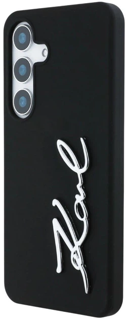 Etui Karl Lagerfeld Silicone Metal Signature Logo do Samsung Galaxy S25 Black (3666339450076) - obraz 2