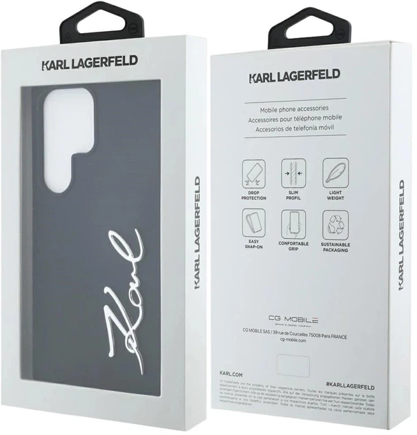 Etui Karl Lagerfeld Silicone Metal Signature Logo do Samsung Galaxy S25 Ultra Black (3666339450083) - obraz 8