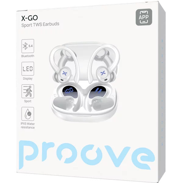 Бездротові навушники Proove X-Go TWS (APP) Bluetooth 5.4 кейс 400 мАг White (TWXG0001AP02) - Фото 5 Бездротові навушники Proove X-Go TWS (APP) Bluetooth 5.4 кейс 400 мАг White (TWXG0001AP02) - зображення 5