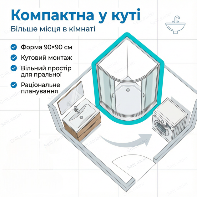 Душевая кабина Vivia 90х90x191 см угловой душевой бокс раздвижные двери низкий поддон угловой матовое стекло - изображение 6