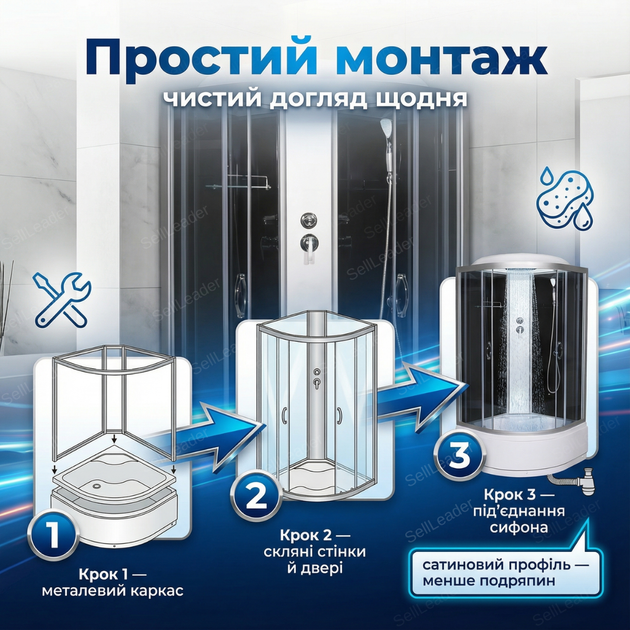 Гидробокс Vivia 90x90см угловой душевой бокс глубокий поддон 42см душевая кабина тропический душ гидромассаж - изображение 8
