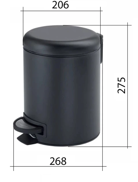 Kosz na śmieci Gedy POTTY Soft Close 5 l Czarny (8003341112533) - obraz 2