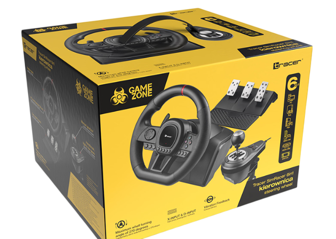 Проводной руль Tracer SimRacer Manual Gearbox 6in1 Black