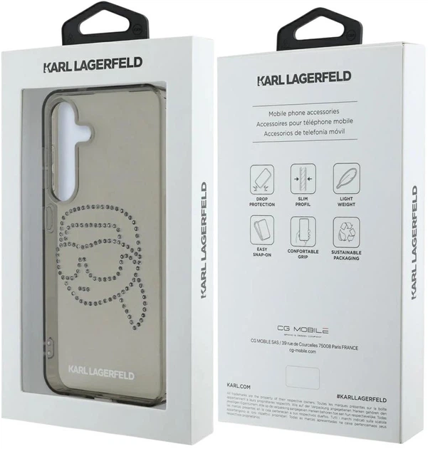 Etui Karl Lagerfeld Rhinestones Karl Head Logo do Samsung Galaxy S25 Black (3666339450090) - obraz 8
