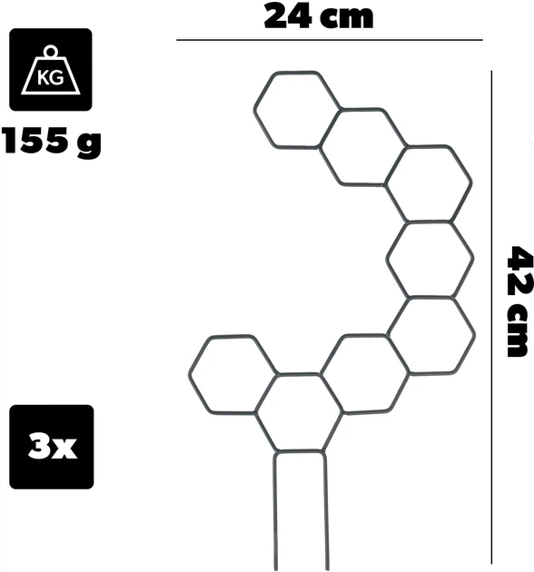 Підставки для горщиків Kadax Fora шестигранник K11365 3 шт. - зображення 3