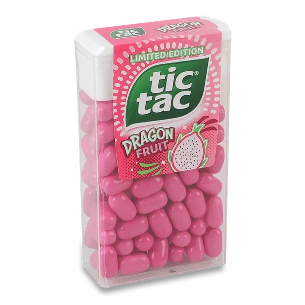 Упаковка драже Tic Tac Пітахайя 18 г * 12 шт - Фото 1 Упаковка драже Tic Tac Пітахайя 18 г * 12 шт - зображення 1