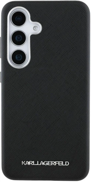 Панель Karl Lagerfeld Saffiano Full Wrapped Elongated Metal Logo MagSafe для Samsung Galaxy S25 Black (3666339450236) - зображення 3