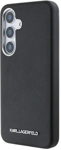 Etui Karl Lagerfeld Saffiano Full Wrapped Elongated Metal Logo MagSafe do Samsung Galaxy S25 Plus Black (3666339450243) - obraz 2