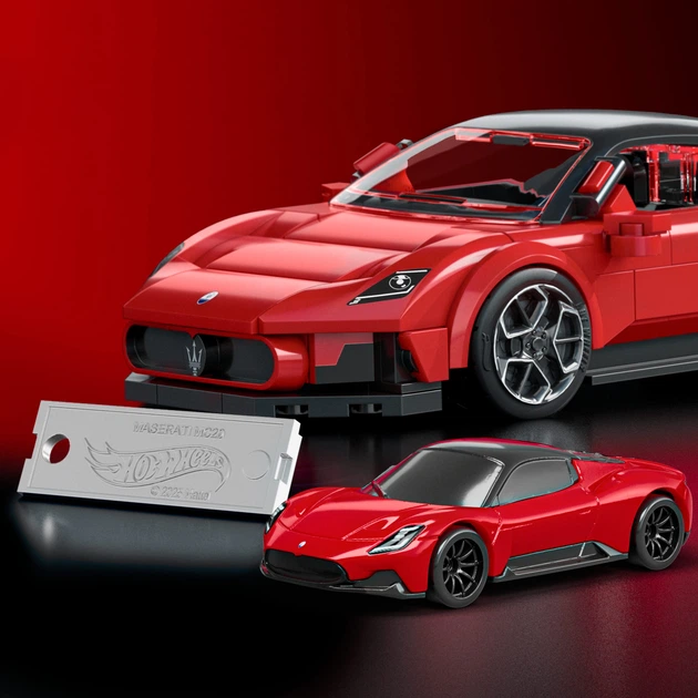 Коллекционная машинка-конструктор Mattel Brick Shop Hot Wheels Speed Maserati 250 деталей УЦЕНКА коробка Hot Wheels JFR90 - Фото 4 Коллекционная машинка-конструктор Mattel Brick Shop Hot Wheels Speed Maserati 250 деталей УЦЕНКА коробка Hot Wheels JFR90 - зображення 4
