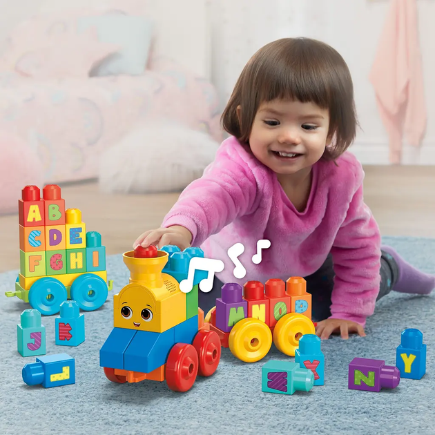 Конструктор Mega Bloks Музыкальный паровозик (FWK22) Mattel FWK22 - Фото 5 Конструктор Mega Bloks Музыкальный паровозик (FWK22) Mattel FWK22 - изображение 5
