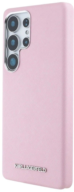 Панель Karl Lagerfeld Saffiano Full Wrapped Elongated Metal Logo MagSafe для Samsung Galaxy S25 Ultra Pink (3666339450281) - зображення 2