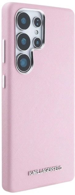 Панель Karl Lagerfeld Saffiano Full Wrapped Elongated Metal Logo MagSafe для Samsung Galaxy S25 Ultra Pink (3666339450281) - зображення 4