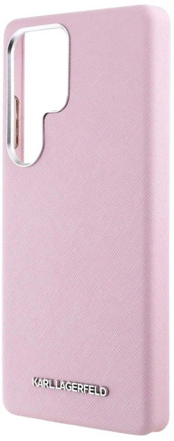 Панель Karl Lagerfeld Saffiano Full Wrapped Elongated Metal Logo MagSafe для Samsung Galaxy S25 Ultra Pink (3666339450281) - зображення 5