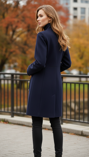 Пальто VOLANGE 42 Синій (DS-1458-Navy-blue) - зображення 8