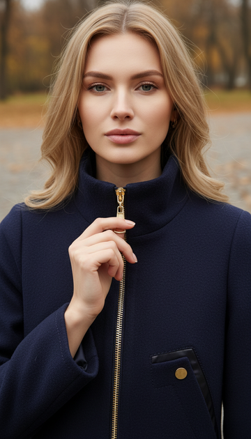 Пальто VOLANGE 42 Синій (DS-1458-Navy-blue) - зображення 12