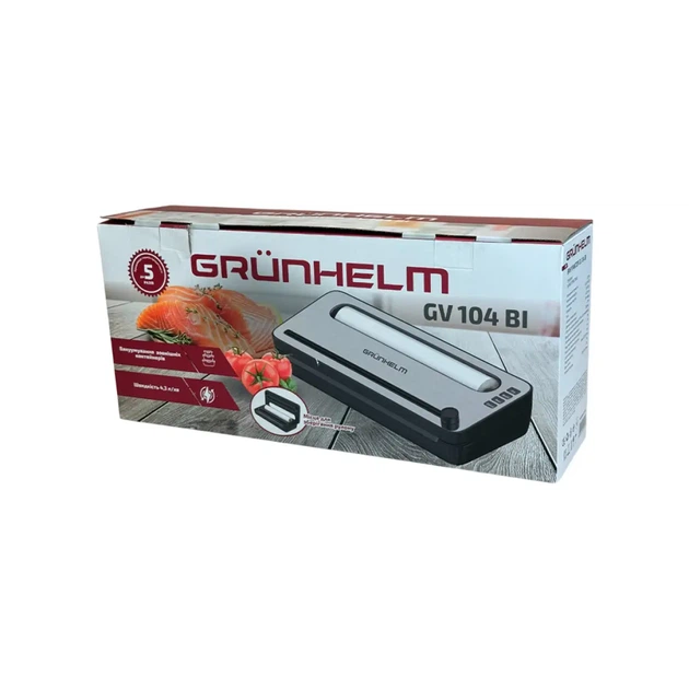 Побутовий вакууматор Grunhelm GV 104 BI | Універсальний пакувальник для сухих та влажних продуктів - зображення 2