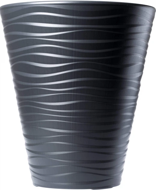 Круглий квітковий горщик Kadax Temara 30 см Антрацит (K743) - зображення 2