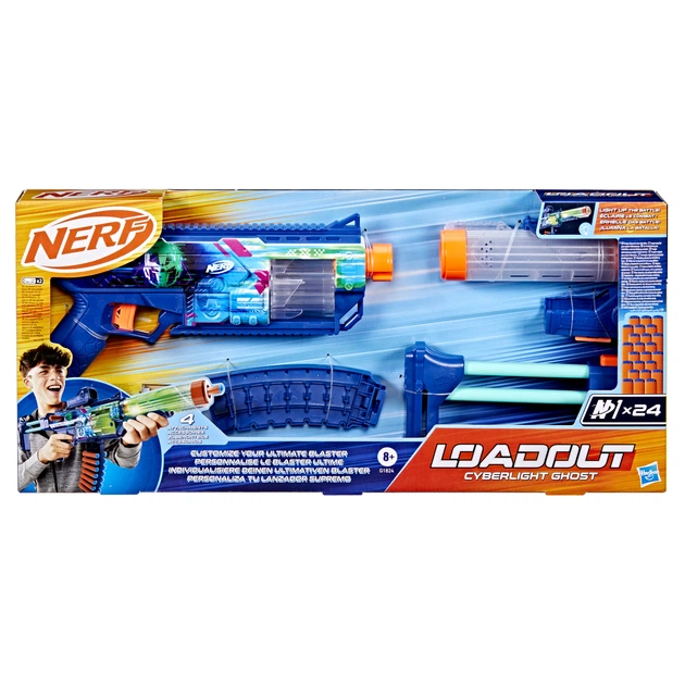 Blaster zabawkowy Hasbro Nerf Loadout Cyberlight Ghost z podświetleniem LED (5010996347152) - obraz 3