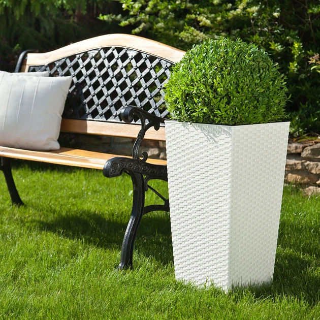 Donice na kwiaty z wkładem Kadax Pesaro K8054 19 cm + 25 cm + 30 cm Białe - obraz 4