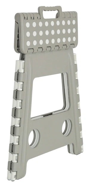 Табурет KIK складний протиковзкий високий 39 см Світло-сірий (5903039742185) - зображення 2